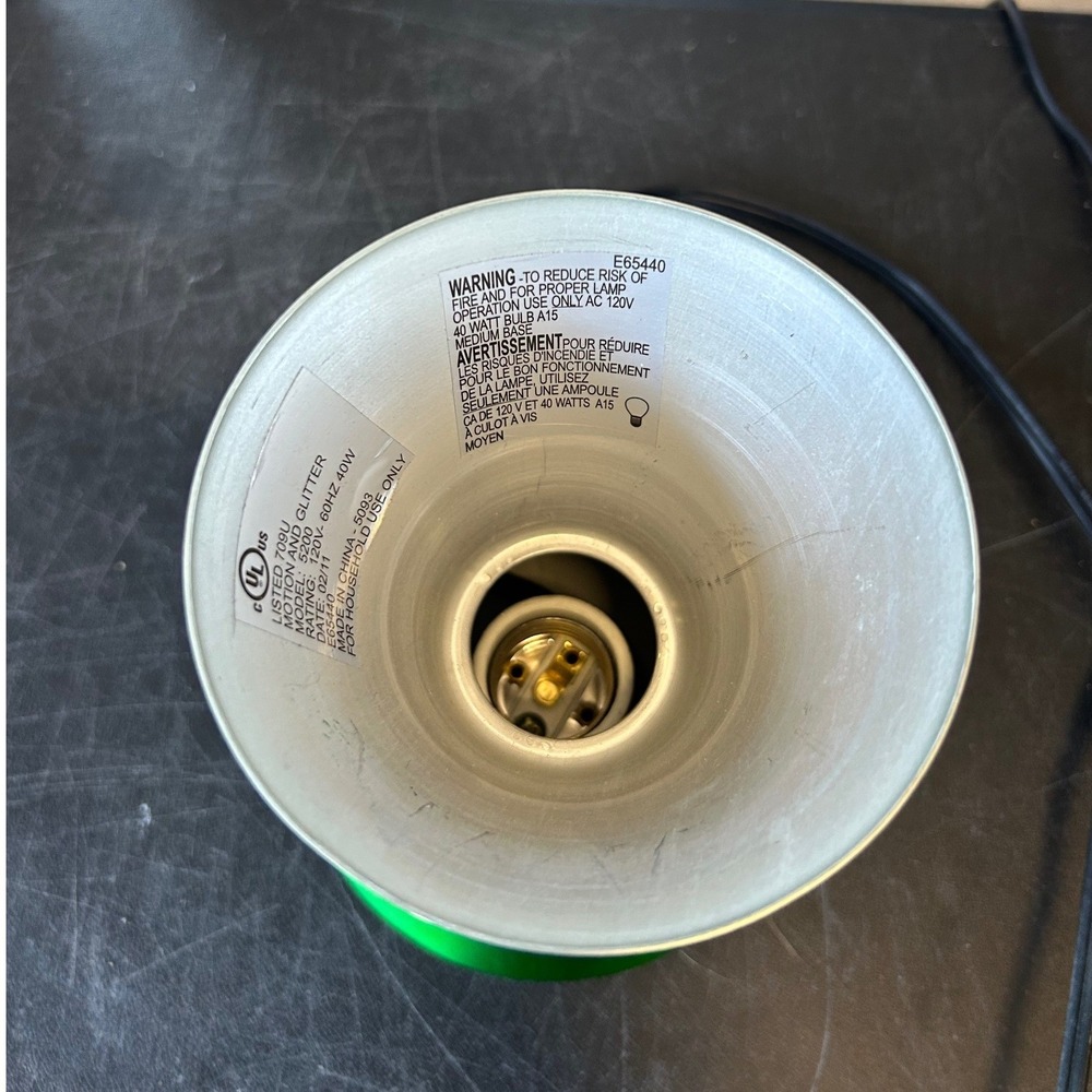Lava Lite 5200 Metallic Green Lava Lamp Base Replacement Part 40W Retro MCM - Picture 3 of 10